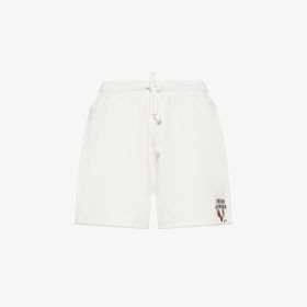 Shorts in felpa di cotone bianco panna