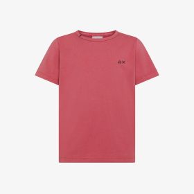 T-shirt in jersey di cotone corallo