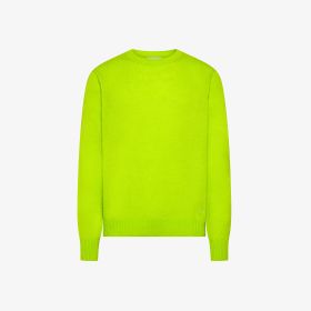 Maglia girocollo in lana e alpaca verde lime