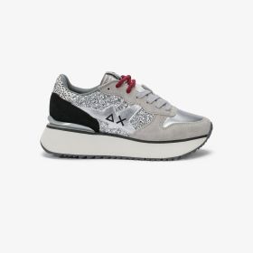 Sneaker Big Stargirl Glitter in suede argento