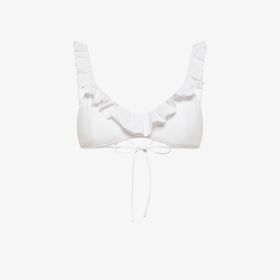 Top mare con rouches bianco