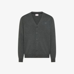 Dark grey wool and cotton blend cardigan