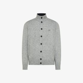 Cardigan in lana e cashmere grigio chiaro