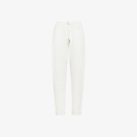 Pantaloni in felpa di cotone bianco panna