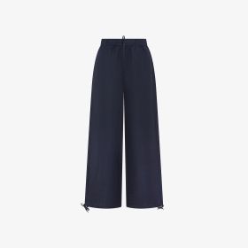 Pantaloni in misto lino blu navy