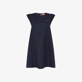Abito in misto lino blu navy