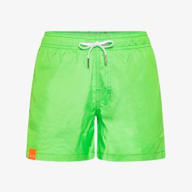 Green fluo nylon beach shorts