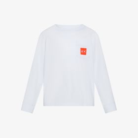White cotton T-shirt with fluorescent patch
