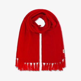 Sciarpa in misto lana rosso fuoco