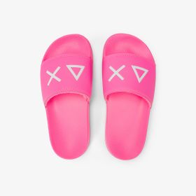 Fuchsia fluo PU slides