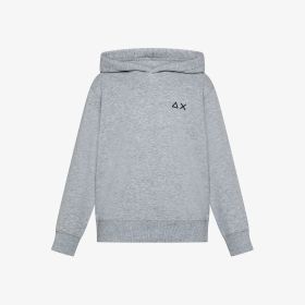 Felpa in cotone con cappuccio grigio chiaro