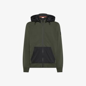 Giacca in felpa di cotone e nylon militare scuro