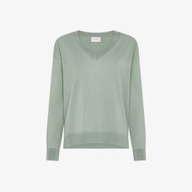 Maglia con scollo a V verde muschio