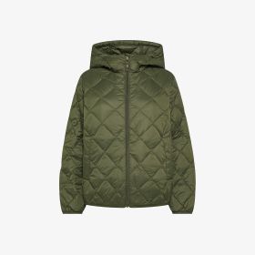 Piumino corto in nylon trapuntato verde militare