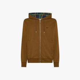 Felpa in misto cotone con cappuccio e zip volpe