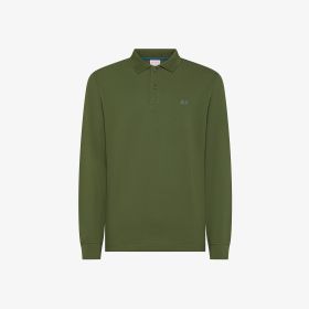 Dark green cotton polo with SUN68 logo