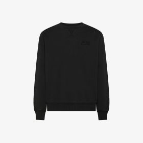Felpa girocollo in cotone effetto vintage nero