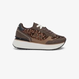 Brown Big Ally sneaker with sequins