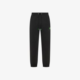 Black cotton fleece trousers