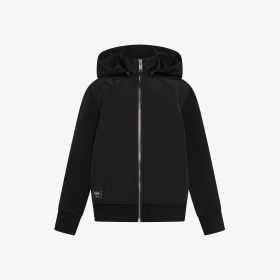 Felpa in cotone e nylon con zip nero