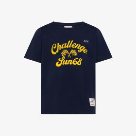 T-shirt in cotone con stampa navy blue