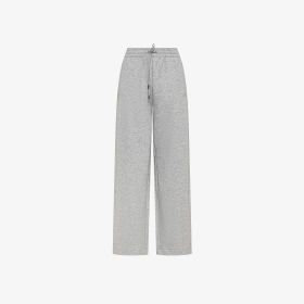 Pantaloni jogging wide leg in felpa grigio chiaro