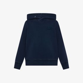 Felpa in cotone effetto vintage con cappuccio navy blue