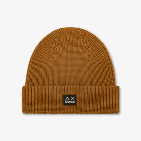 Cacao brown ribbed wool blend beanie