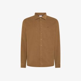 Camicia in velluto di cotone marrone deserto