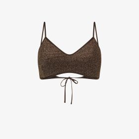 Cacao brown lurex bikini top
