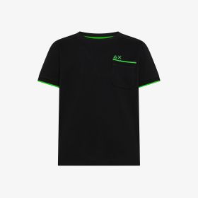 T-shirt in piquet di cotone nero