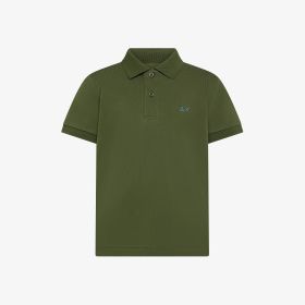 Polo con stampa paisley in cotone verde scuro