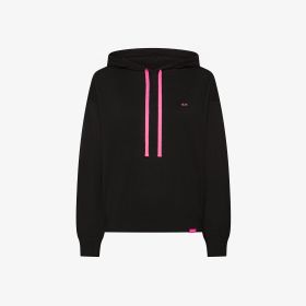 Maglia in misto lana con cappuccio nero
