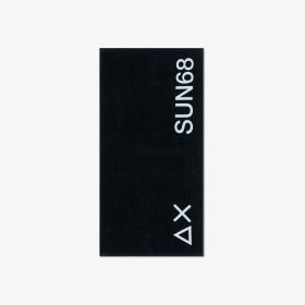 Navy blue cotton terry beach towel