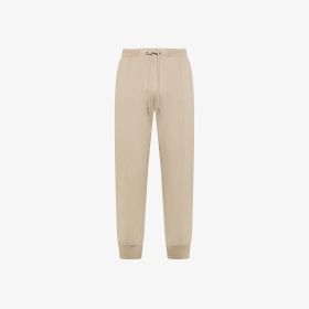 Pantaloni in piquet di cotone grigio stone