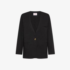 Blazer in cotone seersucker nero