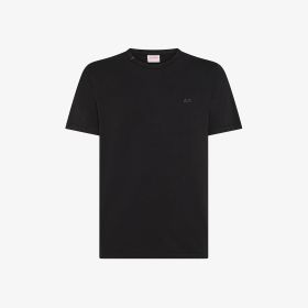 Black cotton jersey crew-neck t-shirt