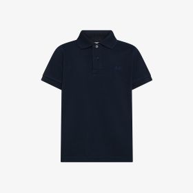 Navy blue short-sleeved cotton polo