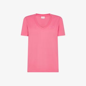 T-shirt in piquet di cotone fucsia