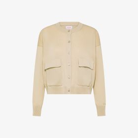 Cardigan in maglia di cotone beige