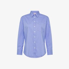 Sky blue/white striped cotton shirt