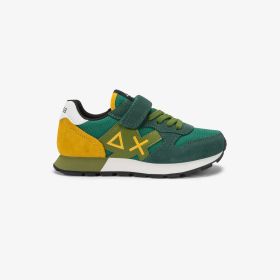 Dark green Boy's Jaki Solid nylon and suede sneaker