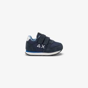 Sneaker First Step Boy's Tom Solid in nylon e suede con logo navy blue