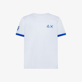 T-shirt in piquet di cotone bianco