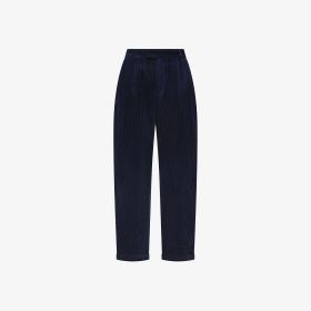Pantaloni in velluto con pinces navy blue