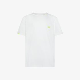 T-shirt in jersey di cotone bianco panna