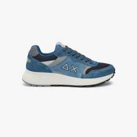 Sneaker Sun Daddy in suede e nylon blu avio scuro