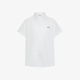 Camicia in lino e cotone bianco