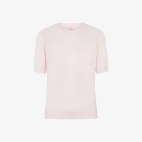 T-shirt in maglia di cotone rosa