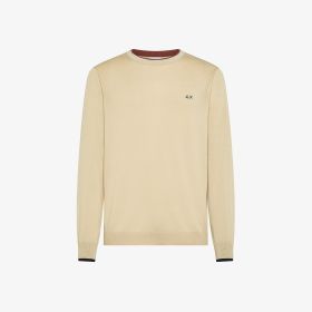 Maglia con dettagli a contrasto in cotone beige